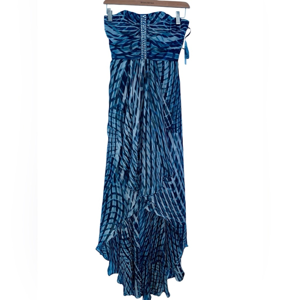 VTG Y2K Laundry Shelli Segal Embellished Flowy Babydoll Maxi Dress NWT Size 4